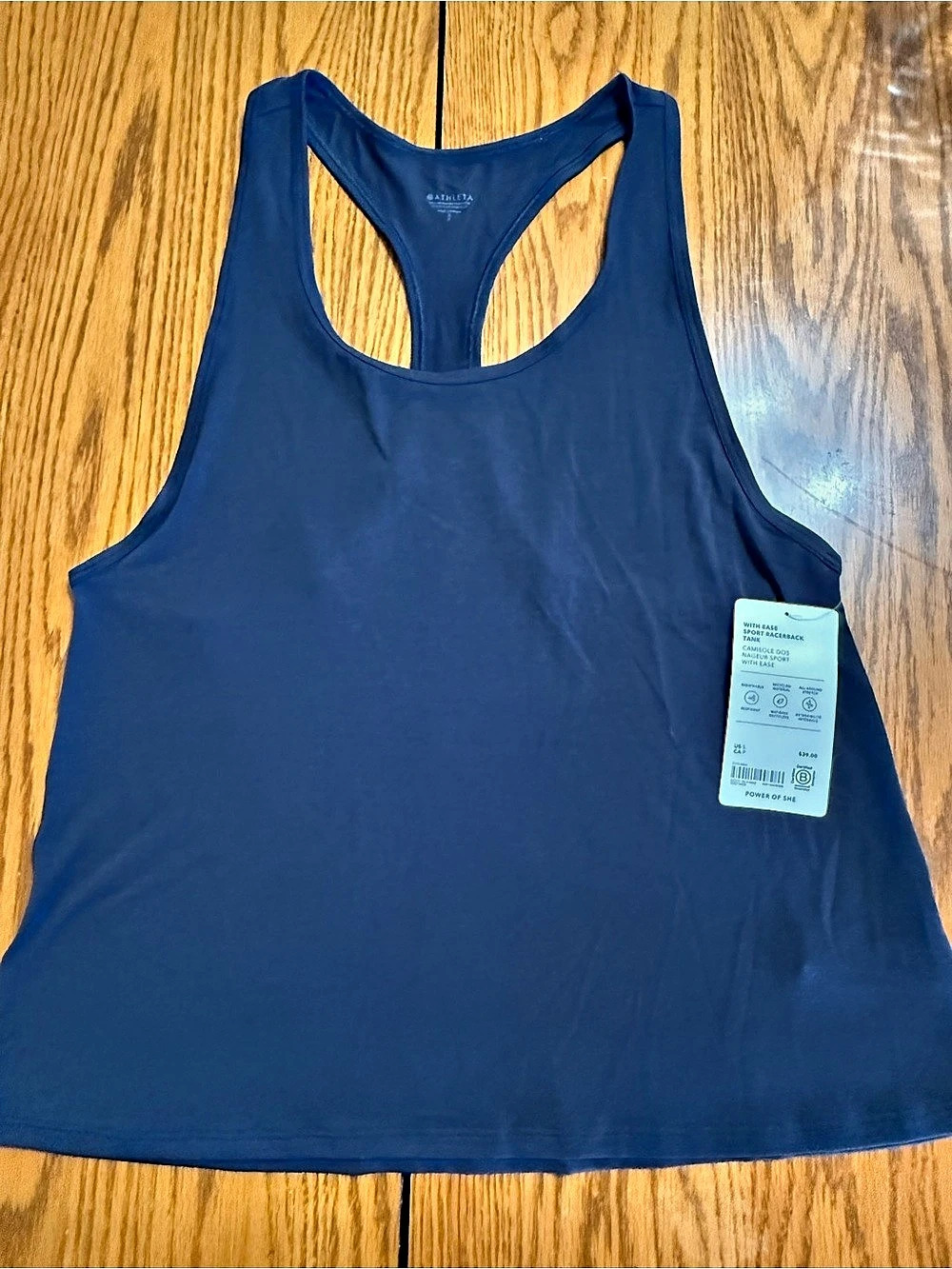 Athleta With Ease Sport Racerback Tank Racerback Tank in Blue Size Small NWT
